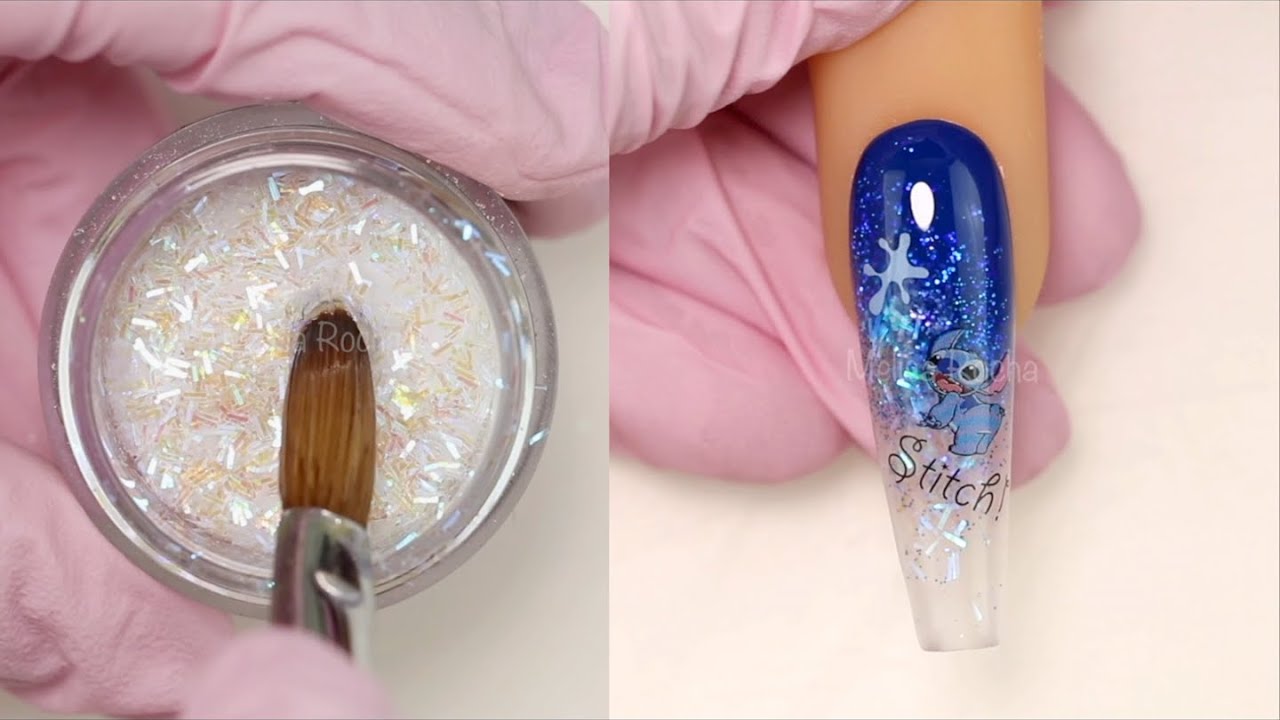 Uñas de Acrilico ( Stitch ) 💅🏻✨ Nail Art