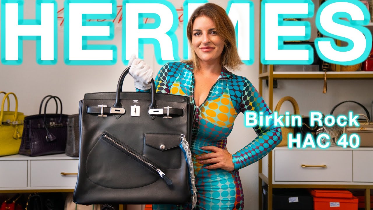 HERMES Black Birkin Rock HAC 40 Evergrain Leather Men's Tote Limited Edition Unboxing NEW