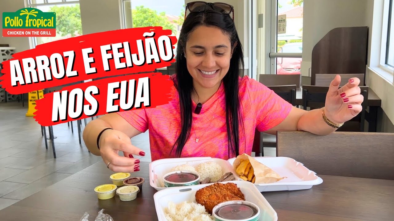 POLLO TROPICAL: RESTAURANTE COM ARROZ E FEIJÃO BOM E BARATO EM MIAMI, ESTADOS UNIDOS!