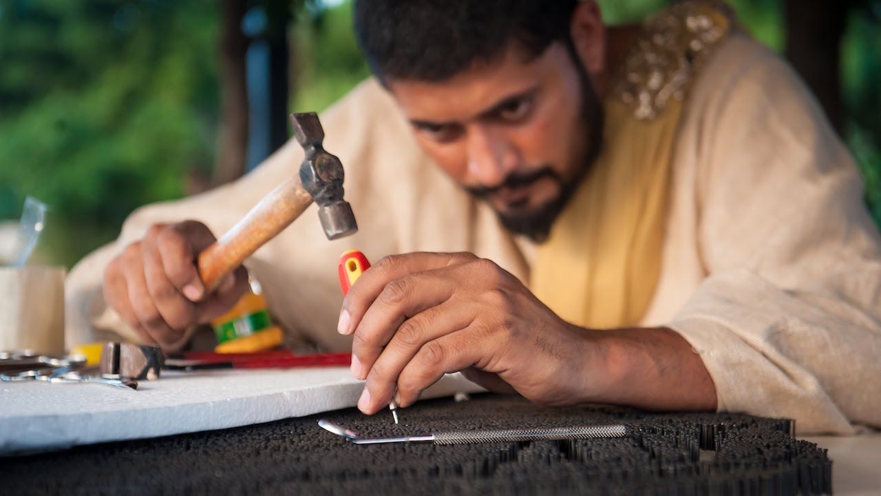 Artist Uses Thousands Of Nails To Create 3D Art
