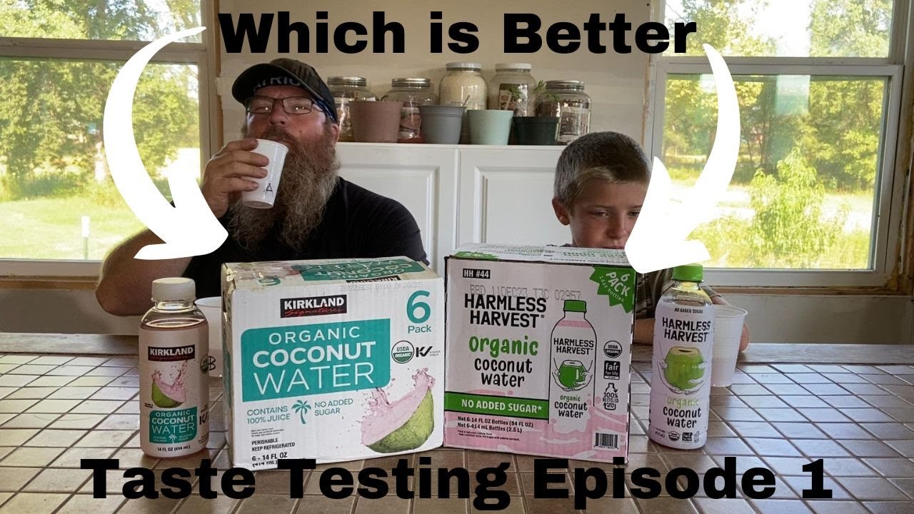 Trying Kirkland vs. Harmless Harvest Coconut Water ~ Taste Testing Episode 1