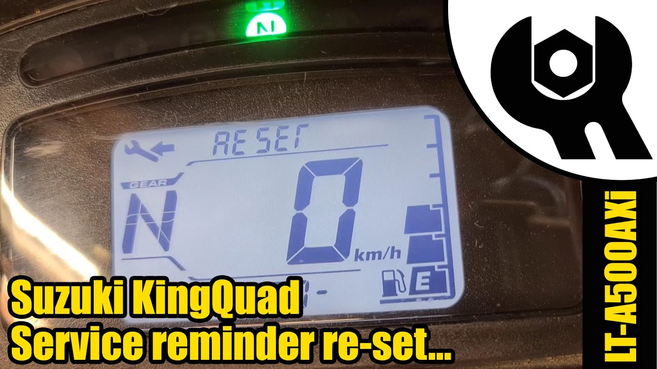 Suzuki Kingquad — как сбросить напоминание о сервисном обслуживании на приборной панели и изменит...