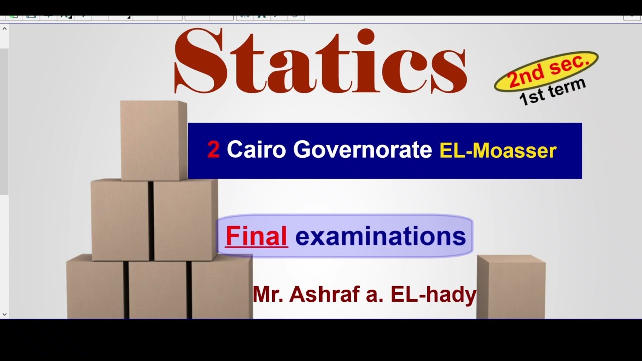 Statics Revision 2nd secondary Egypt 2023 | 1st term | Model-2 | El-Moasser