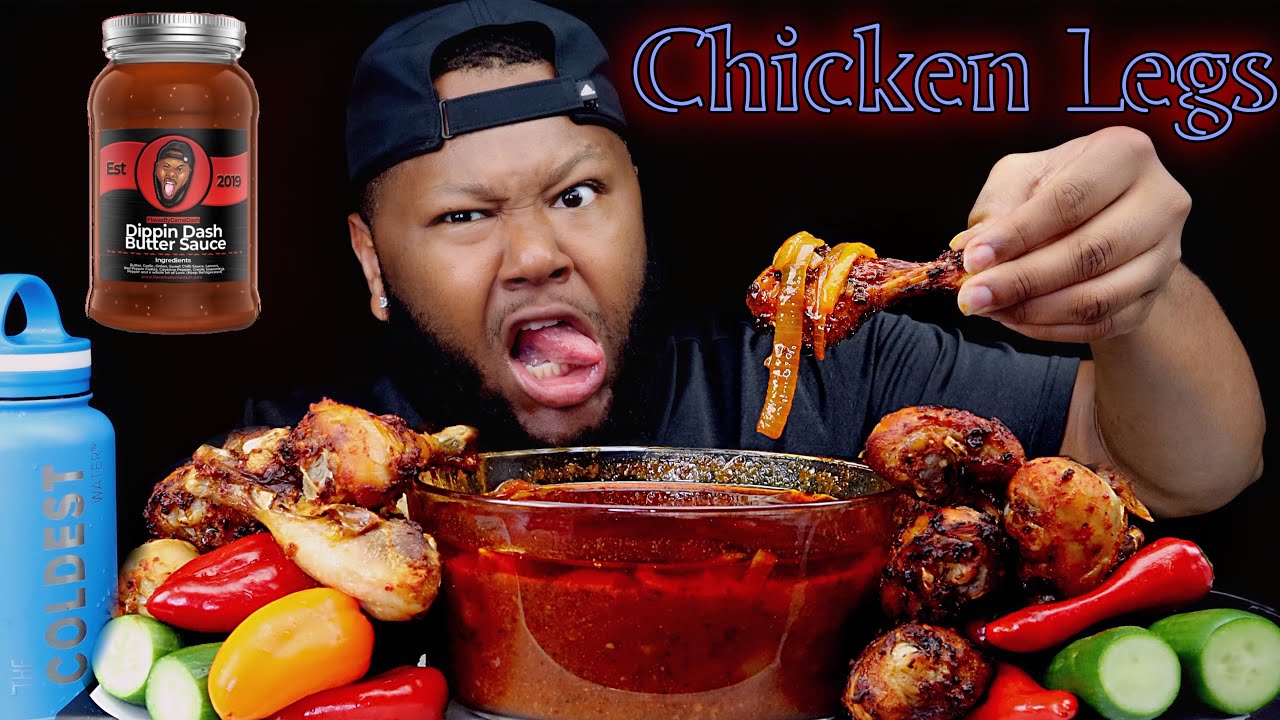 20 Chicken Legs With DIPPIN DASH BUTTER SAUCE | Mukbang | FlavasByDameDash