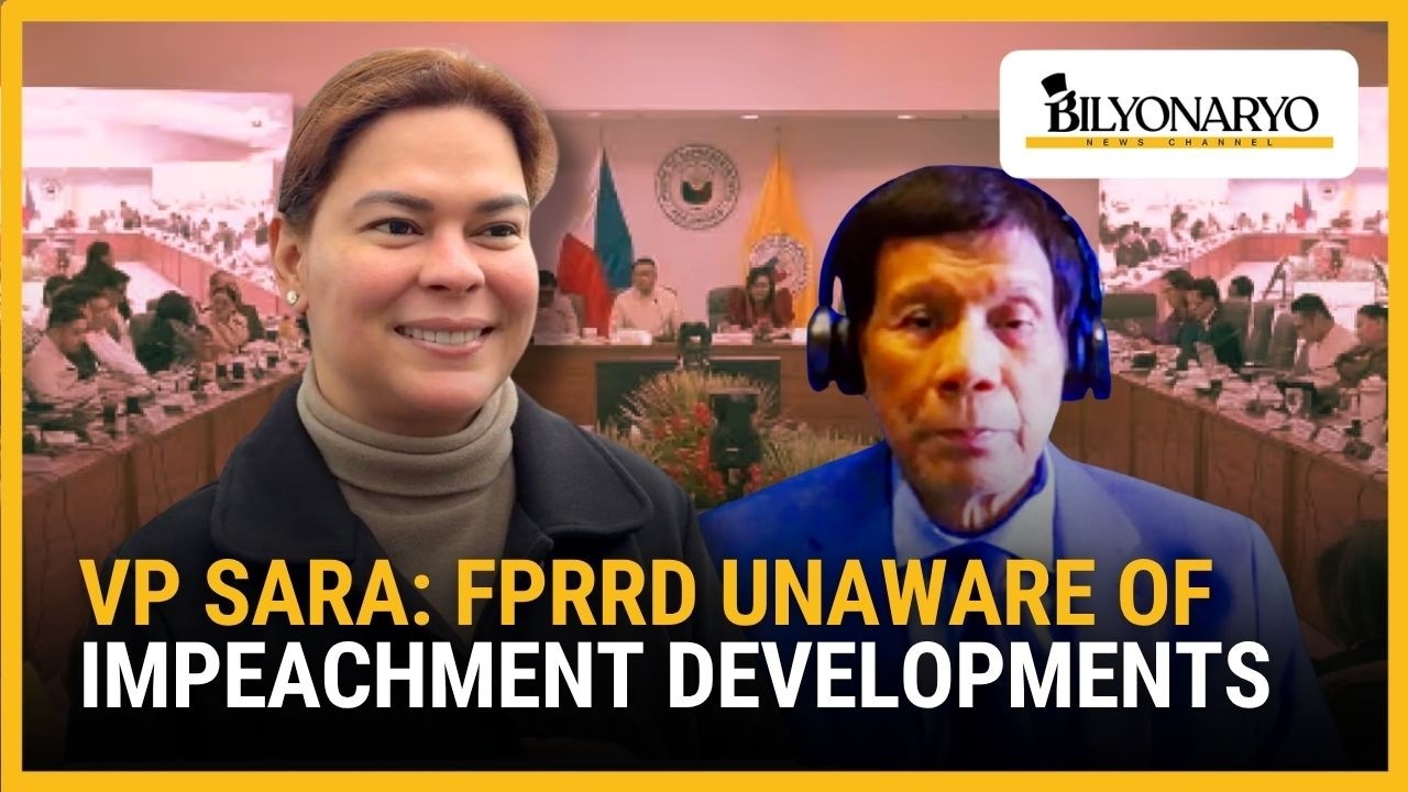 VP Sara says former President Rodrigo Duterte unaware of new impeachment developments