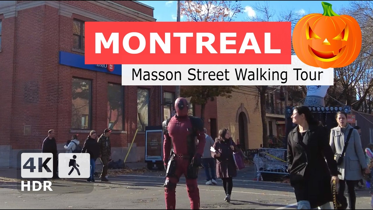 [ 4K ] Masson Street Halloween Vibe Walking Tour | Montreal, Quebec Canada 2024 🇨🇦