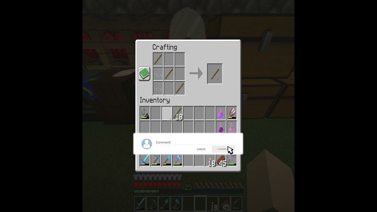 Crafting a Fishing Rod in Minecraft