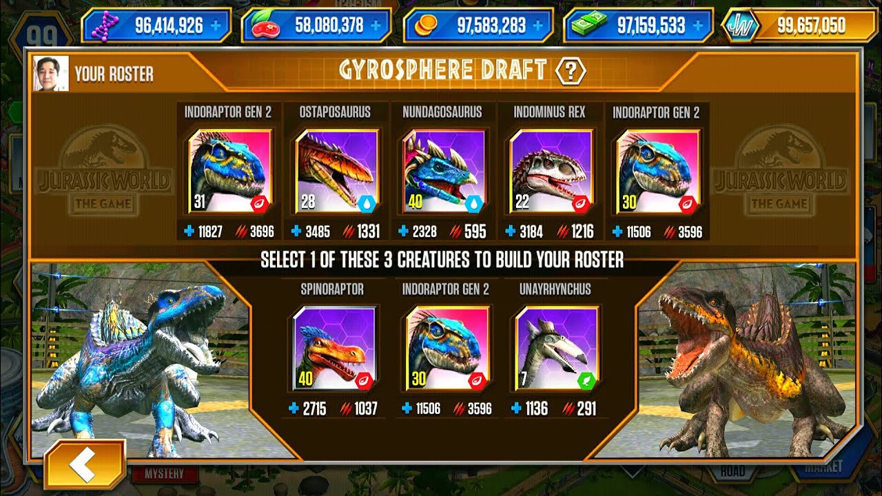 JURASSIC TOUR: INDORAPTOR Vs INDORAPTOR GEN 2 | JURASSIC WORLD THE GAME