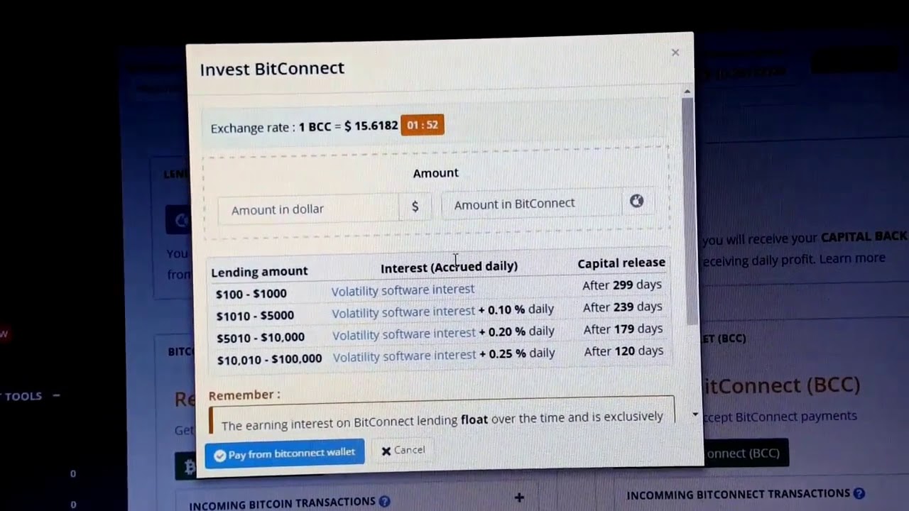 BitConnect full tutorial and $100 loan