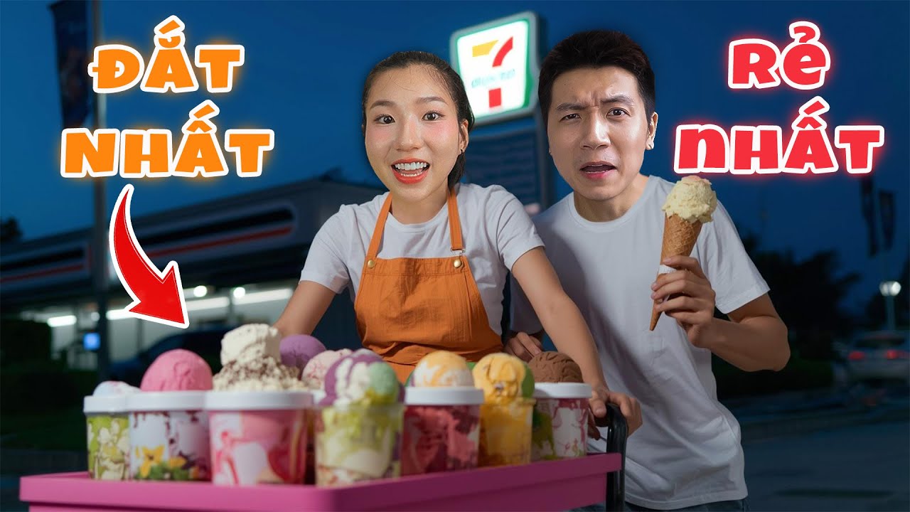 Ăn Kem Rẻ Nhất Và Đắt Nhất Trong Siêu Thị 24H | H&M CHANNEL