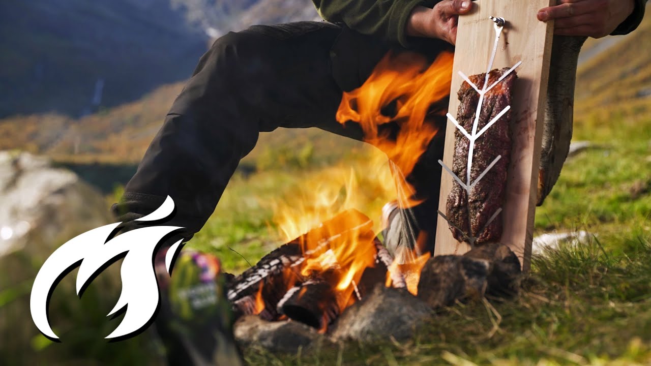 Ich habe ein GANZES Rinderfilet mit dem Flammlachsbrett gegrillt 💪🏻 ASMR 🔥🔥🔥