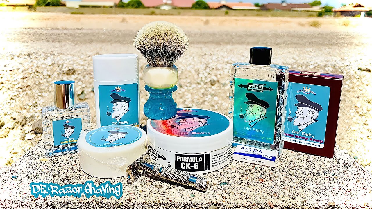 Phoenix Shaving Old Salty Saturday, Nickle Plated DOC, Phantom Aerolite, Astra Blue.