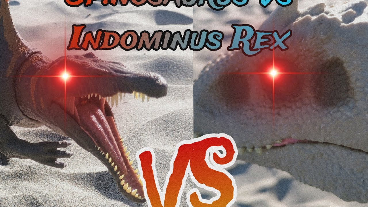Indominus Rex Vs Rebirth Spinosaurus, Battle in the sand.
