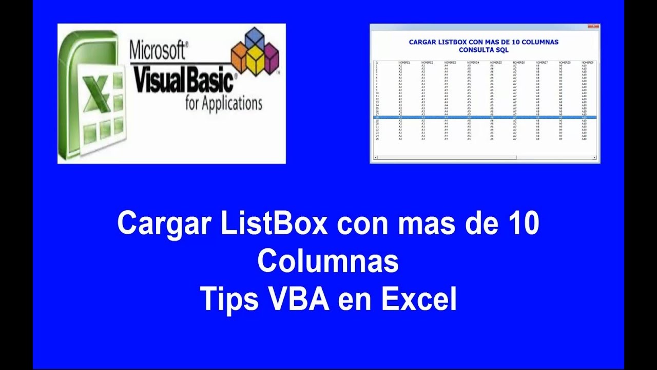 ListBox con mas de 10 Columnas - Tips VBA en Excel