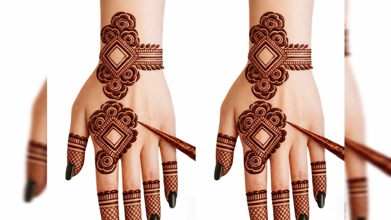 New stylish mehndi design // Beautiful mehndi design // easy mehndi design ❤️😍 #mehndi #henna.