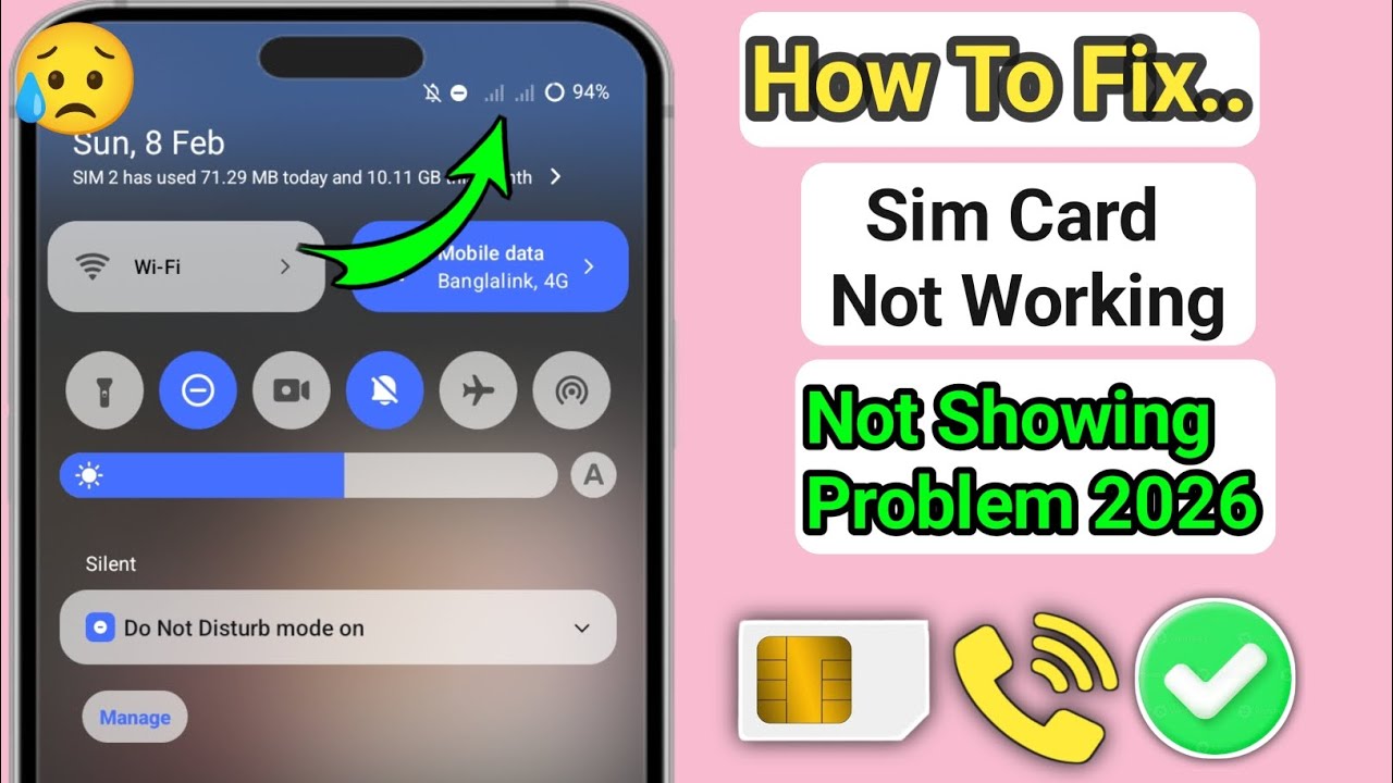 Fix Sim Card Not Working Problem 2026 || No Sim Card Problem Fix | Sim Card Not Showing Network