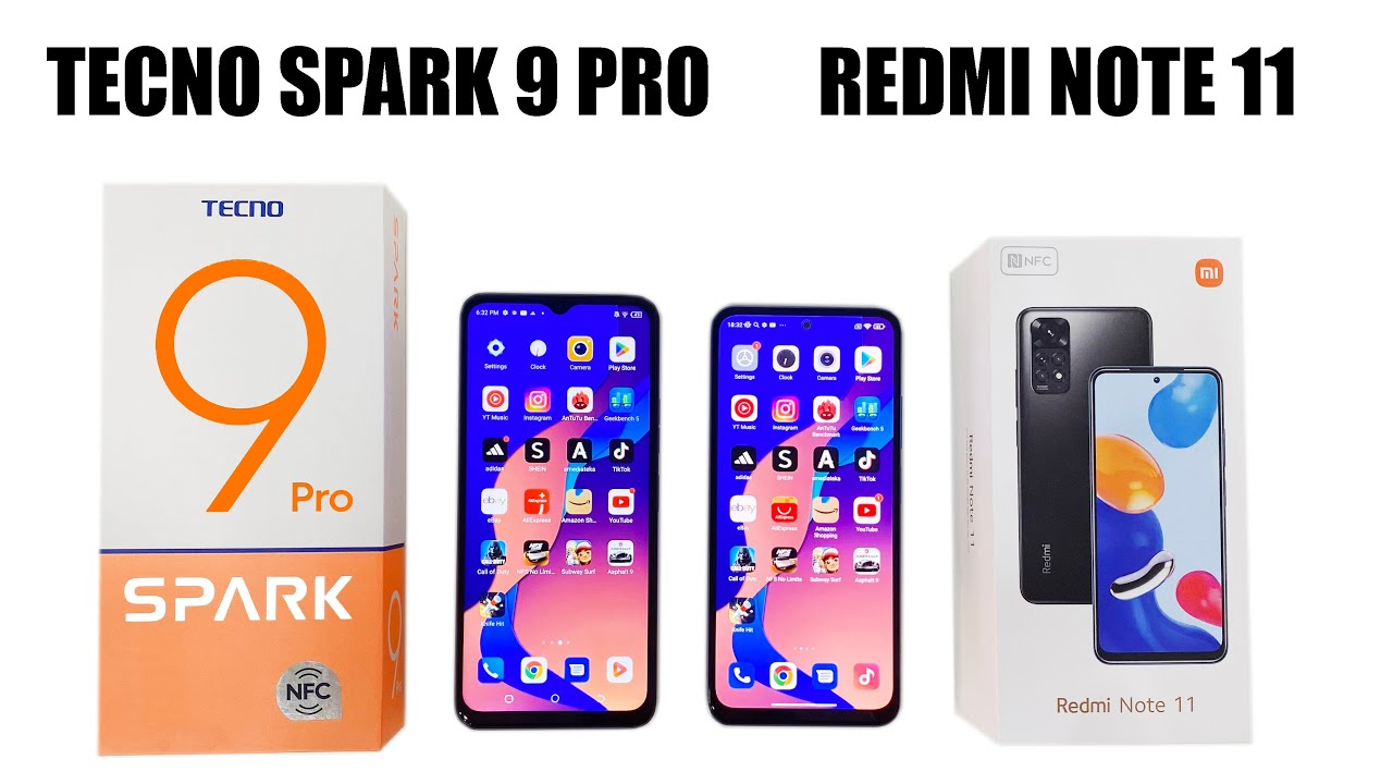 TECNO SPARK 9 PRO vs REDMI NOTE 11 Speed Test