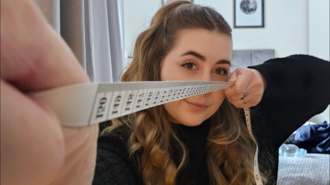 ASMR - Touching your face and measuring you! (Personal attention, face touching, close to camera)