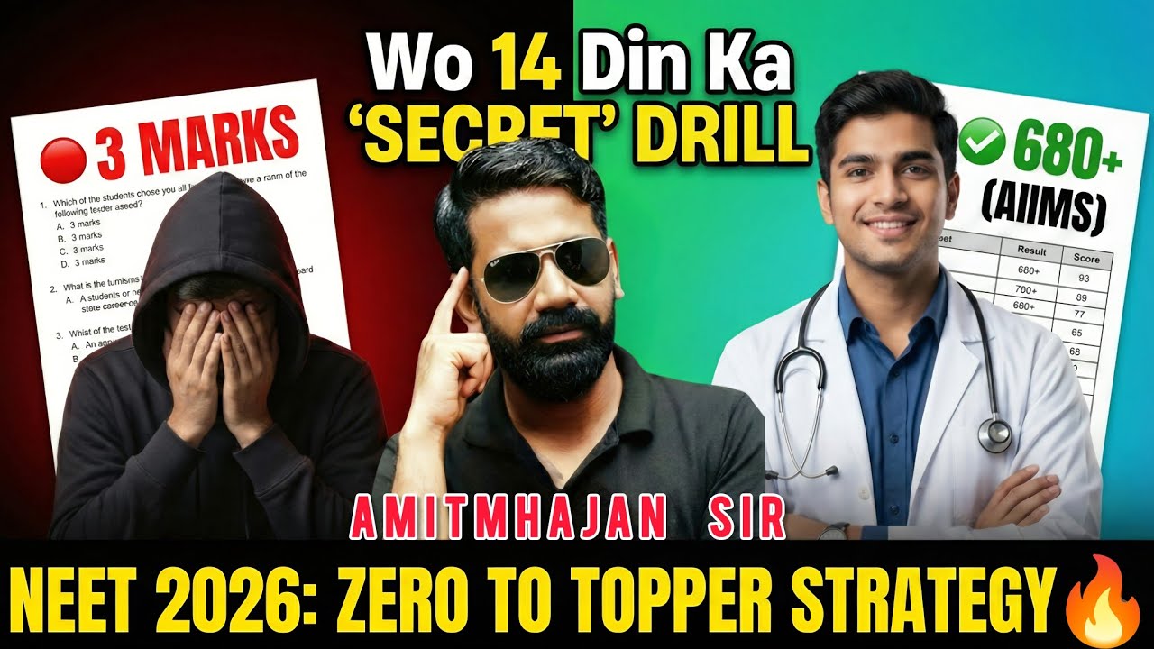NEET 2026: 14 Days Study Challenge! 🔥 (Zero to Hero Strategy) BY AMITMHAJANSIR 🩺
