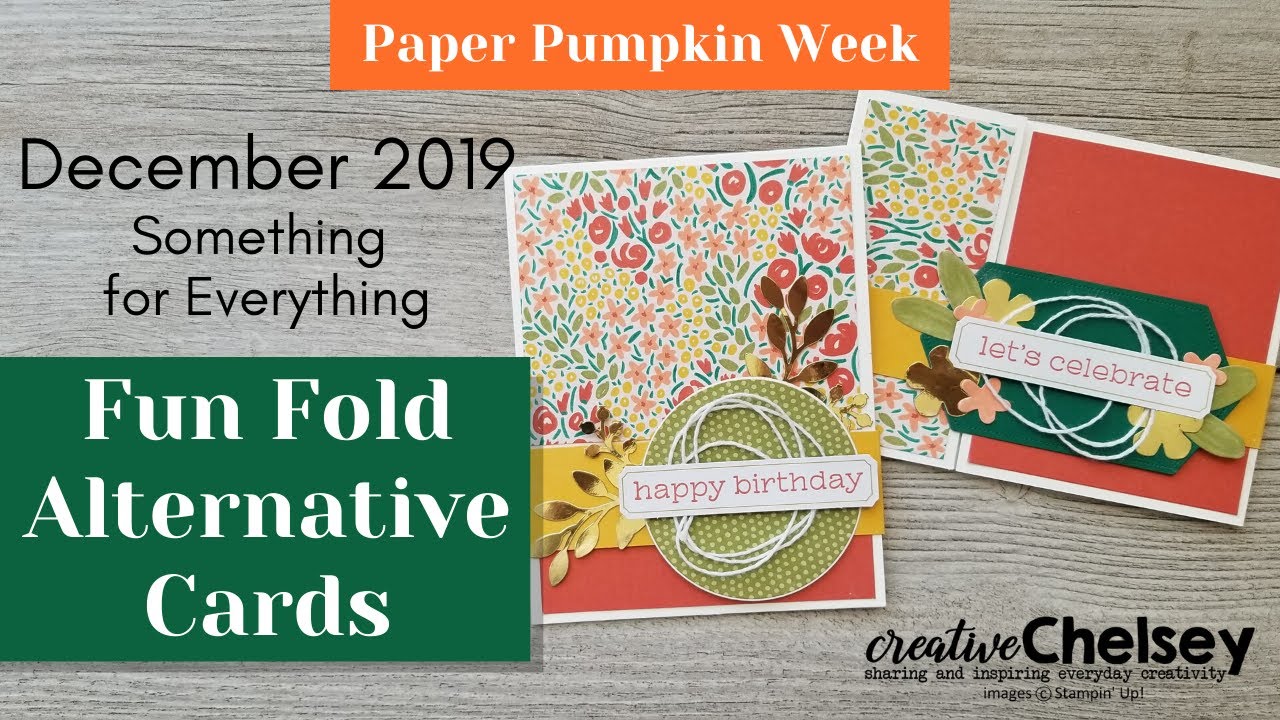December 2019 Paper Pumpkin Kit Alternative Project #1 | Fun Fold Handmade Card | Stampin Up