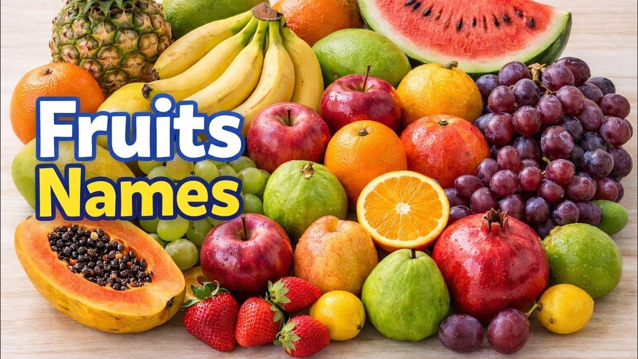 Learn 30 Fruits Name in English and Hindi | Real Fruits | Educational Video for Kids