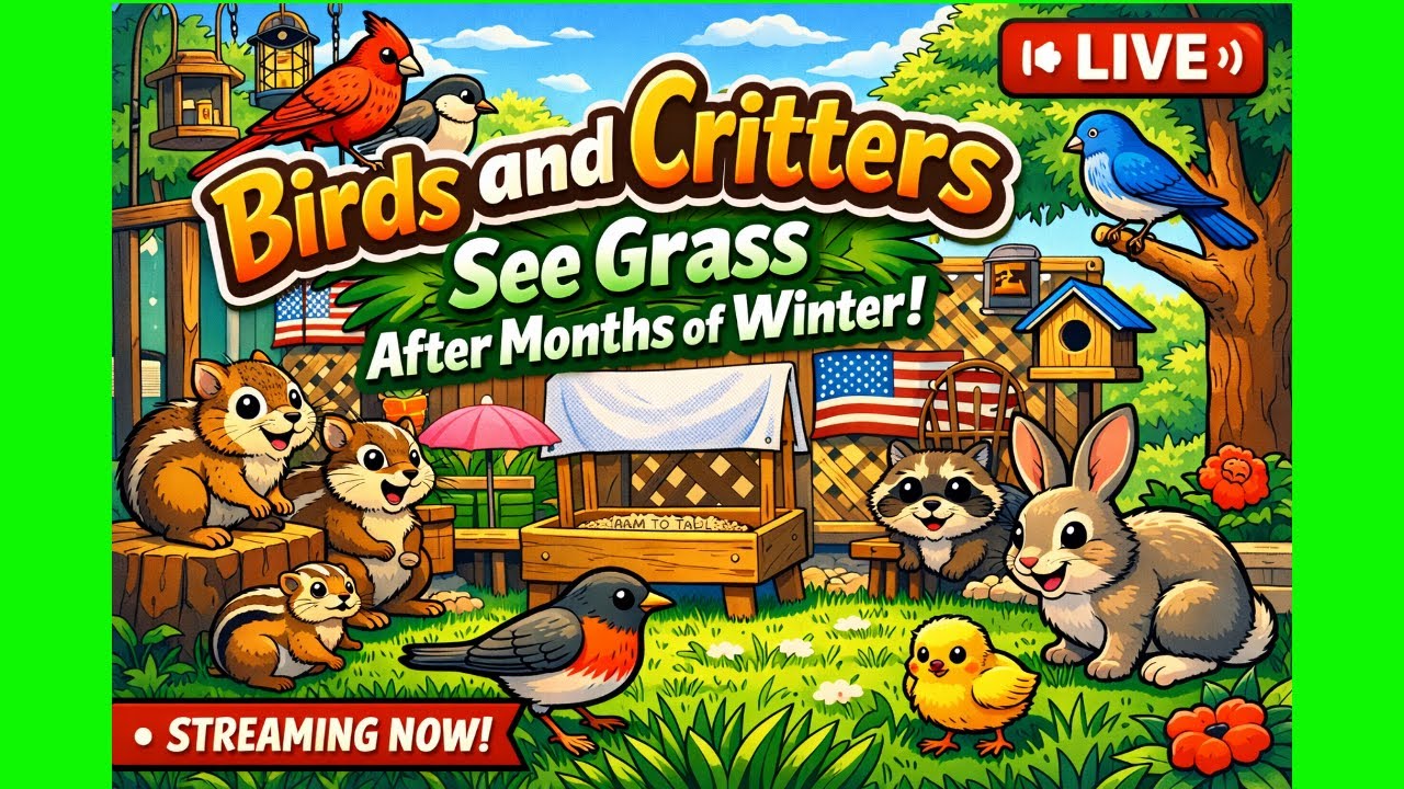 Birds And Backyard Wildlife See Grass After Months Of Ice