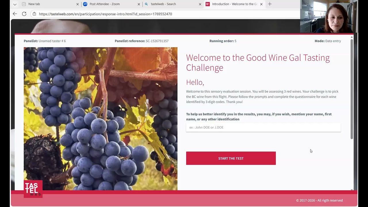 Good Wine Gal Tastes with Sensory Scientist Karine Lawrence using Tastelweb - How did we score?