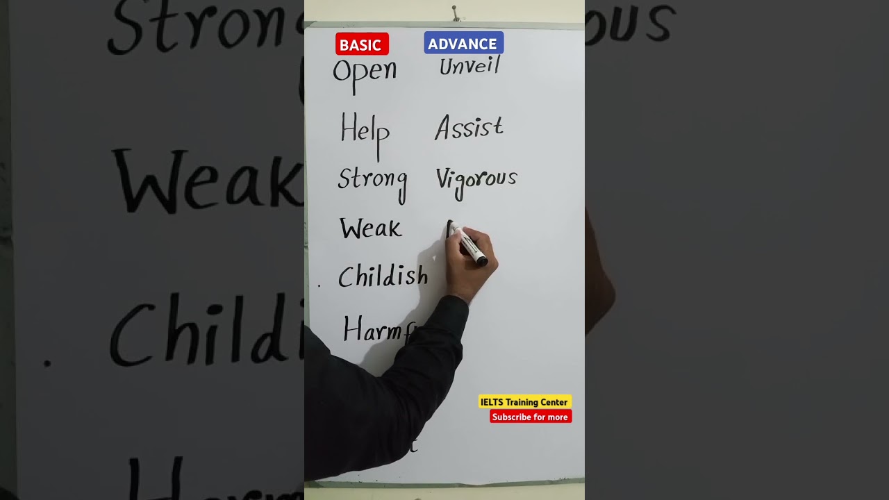 Basic vs Advance English | IELTS Band 9 Vocabulary | IELTS speaking and Writing vocabulary #ielts