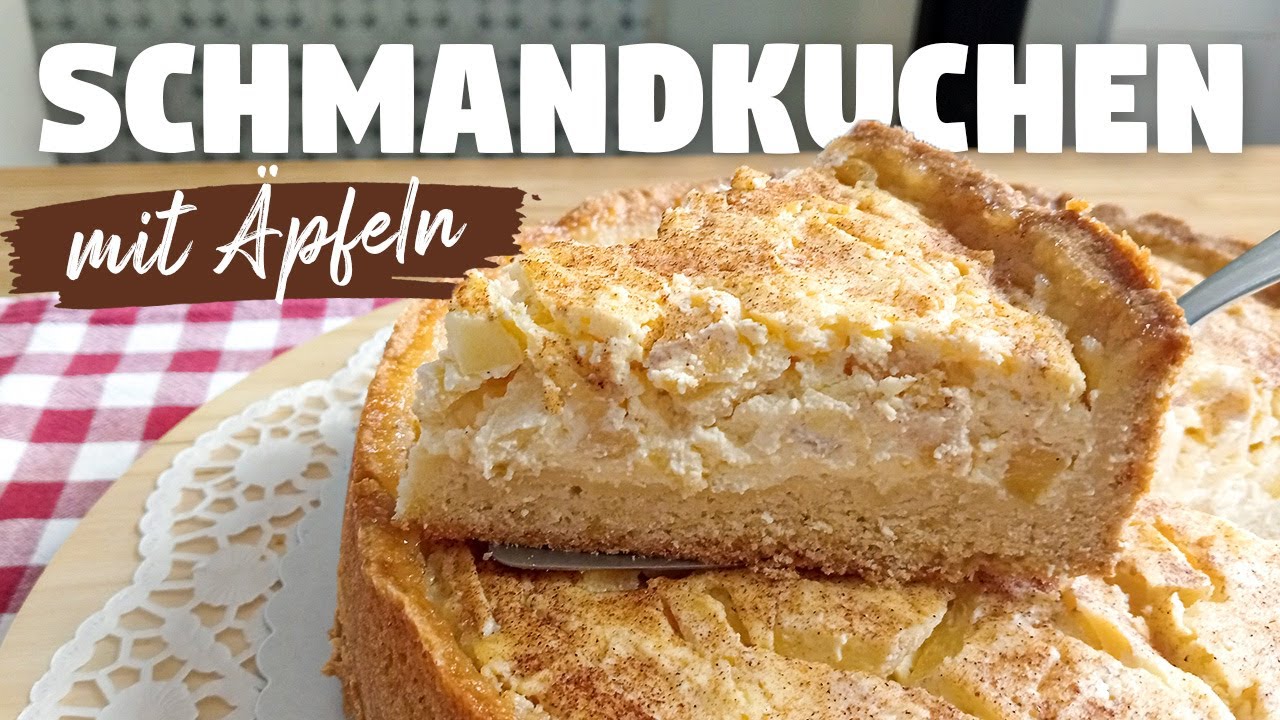 Schmandkuchen mit Äpfeln | Mürbeteig mit Obst | Apfelkuchen mit Schmand