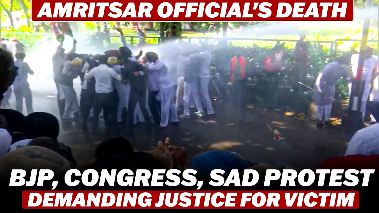 Amritsar official's death: BJP, Congress, SAD protest with victim&rsquo;s family member Demanding action