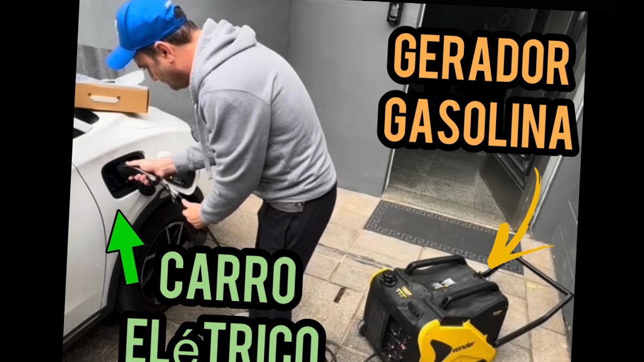 Carreguei carro elétrico com GERADOR A GASOLINA