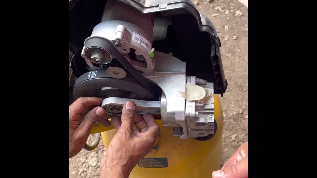 Cambiando banda de el tiempo en compresor de aire Dewalt.