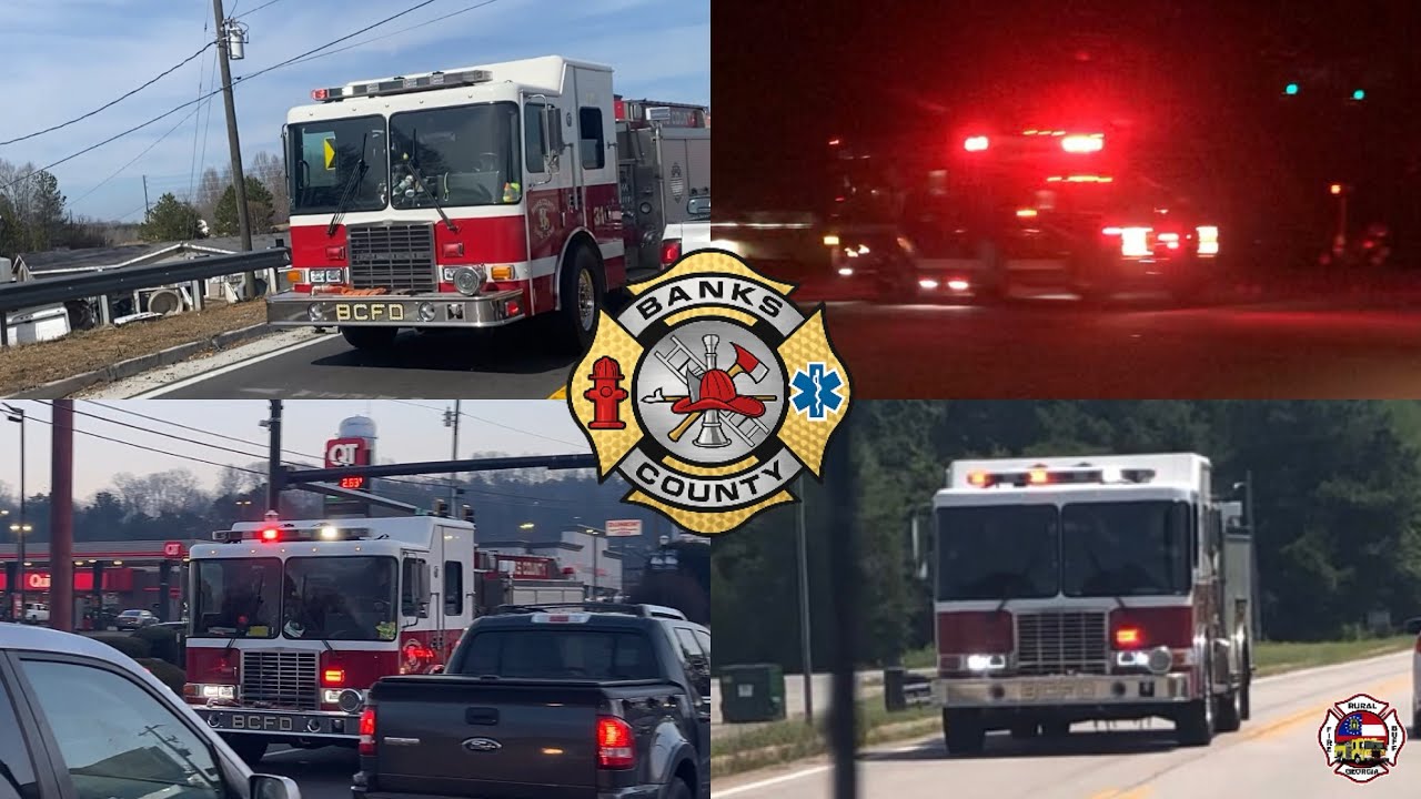 Banks County Fire Department Response Compilation Engine 31 Med 3, Georgia 