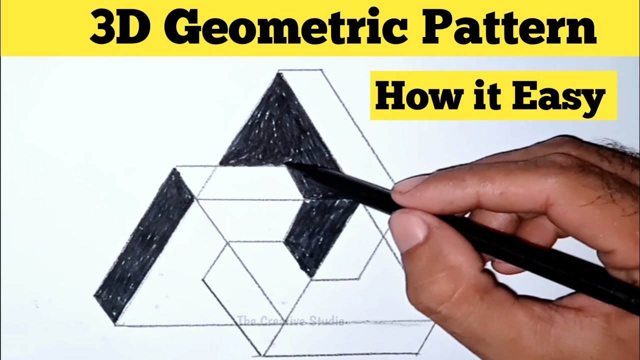 how to draw three dimensional shapes| geometric patterns drawing 3d easy|easy drawing painting art..