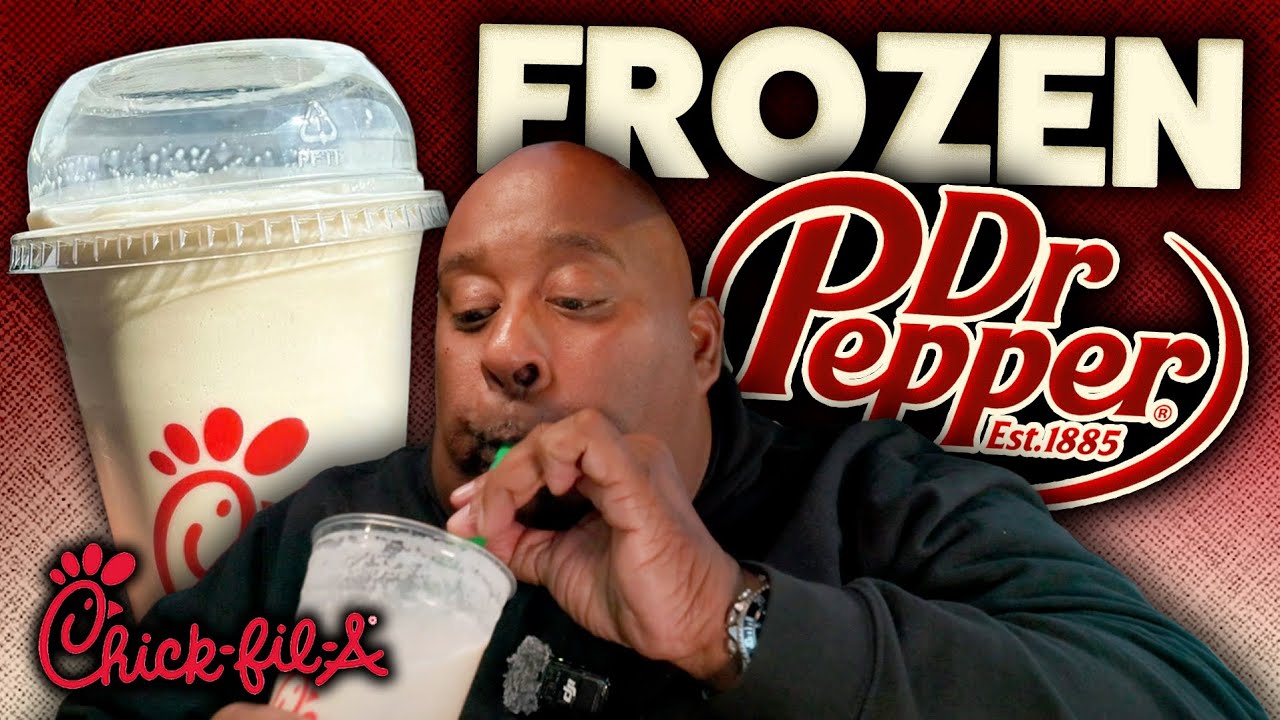 Sippin A Frozen Dr. Pepper Quick Fast Thru A Huge Straw!