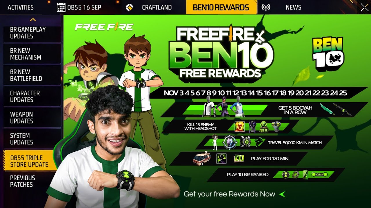 FF X BEN 10 FREE REWARDS 😱 Free Fire Max