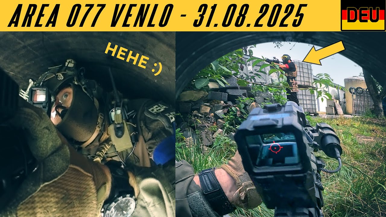 Überraschung aus dem Tunnel 👀 - CQB Airsoft Teamplay | Area 077 Venlo | 31.08.25 [2K/50p]