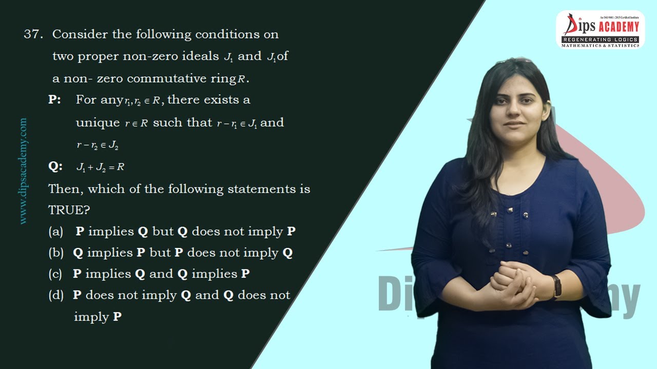 GATE Mathematics 2022 Q.37 | Ring Theory | Question Discussion | Dips Academy