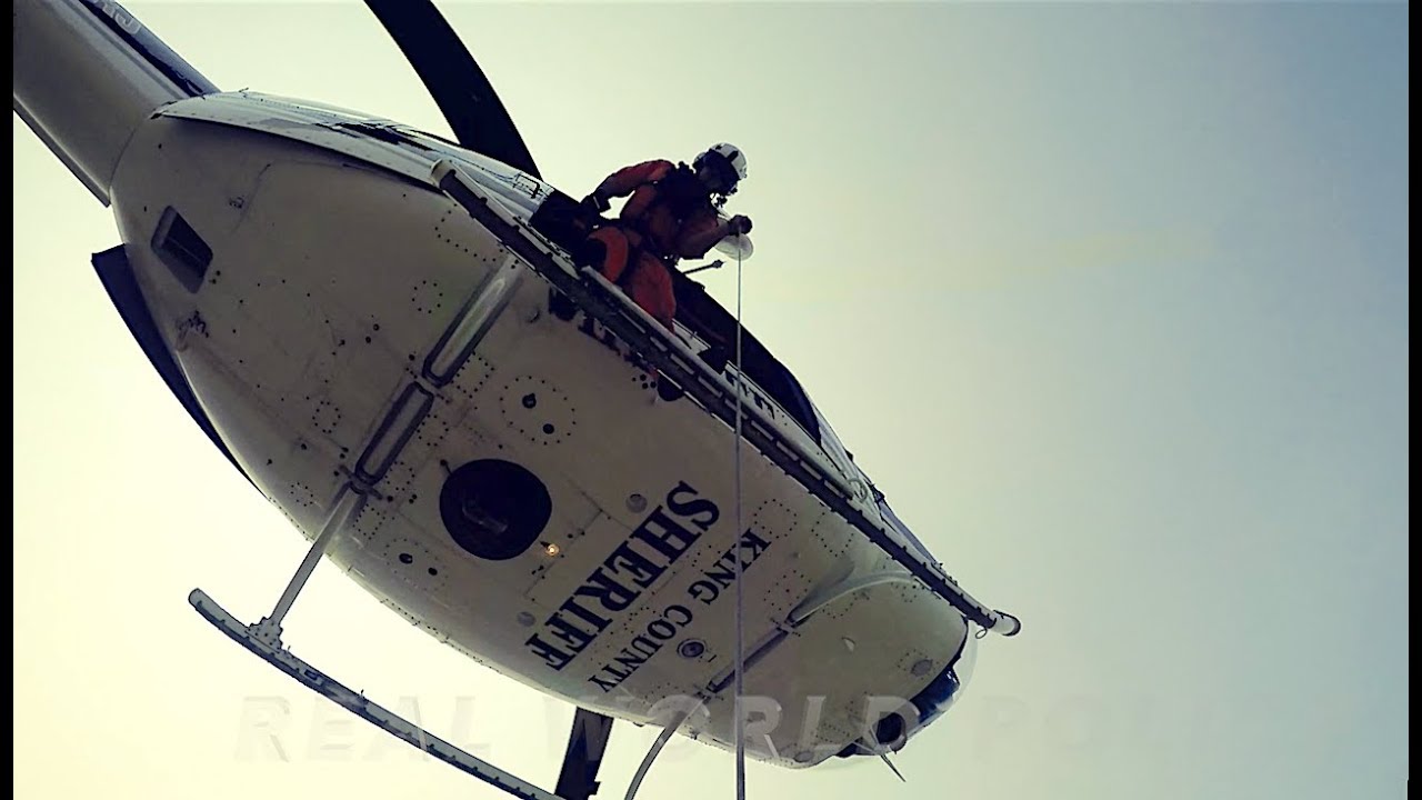 King County Sheriff Helicopter Rescue of Man With Man-Bun