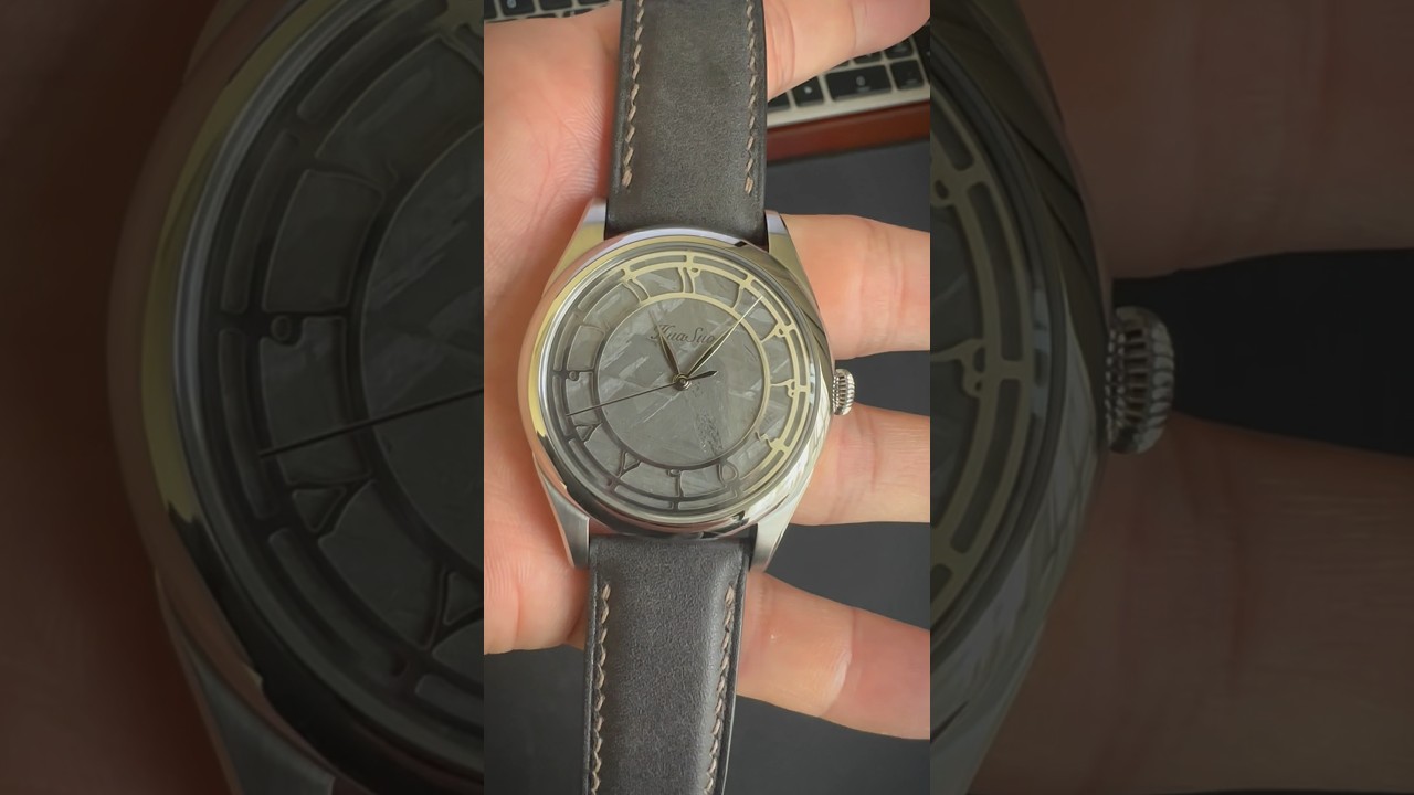 HUASUO 38mm Luxury Natural Iron Meteorite Dial For Men's Watch