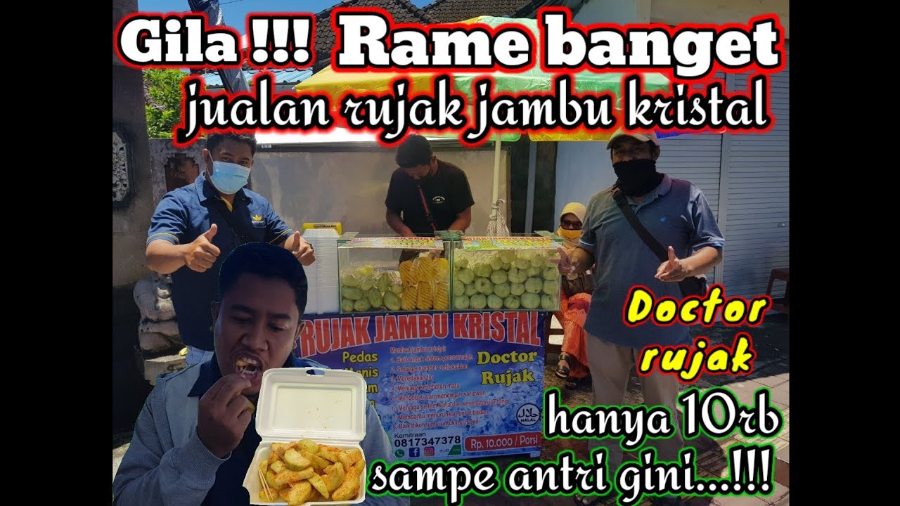 Gila !!! jualan rujak jambu kristal rame banget.sampe antri