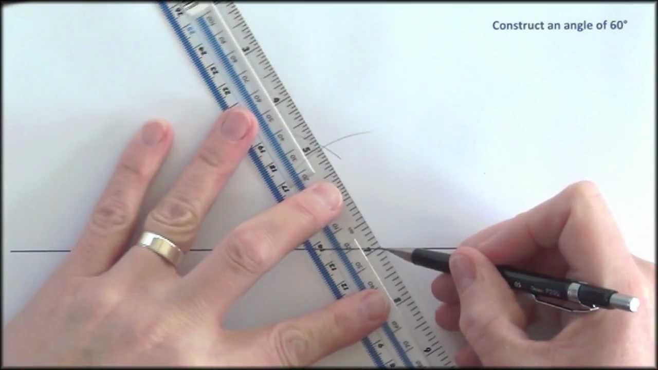 Straightedge and compass: constructing a 60 degree angle