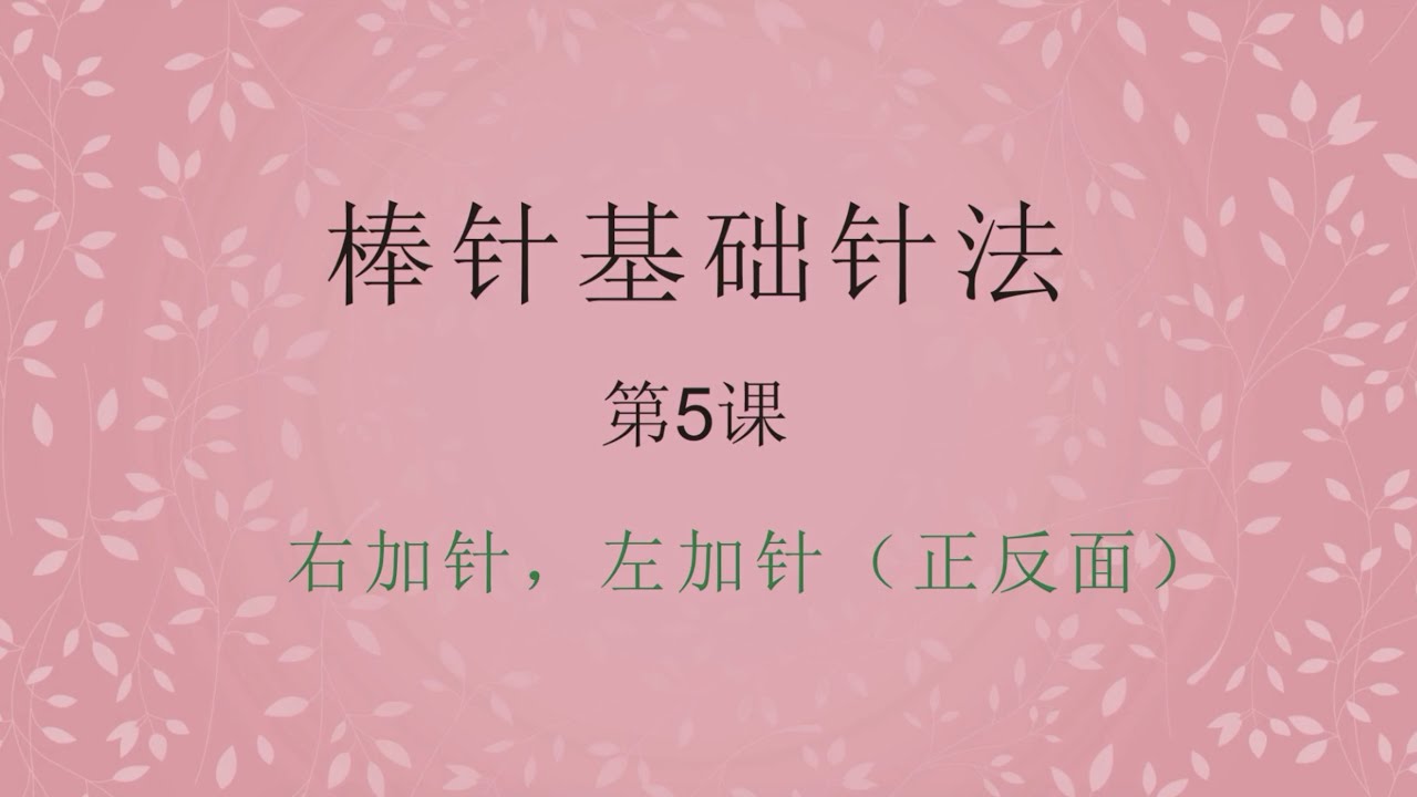 新手入门课程-5——右加针与左加针方法，零基础学习棒针基础针法 | Knitting Basics For Beginners 5/27