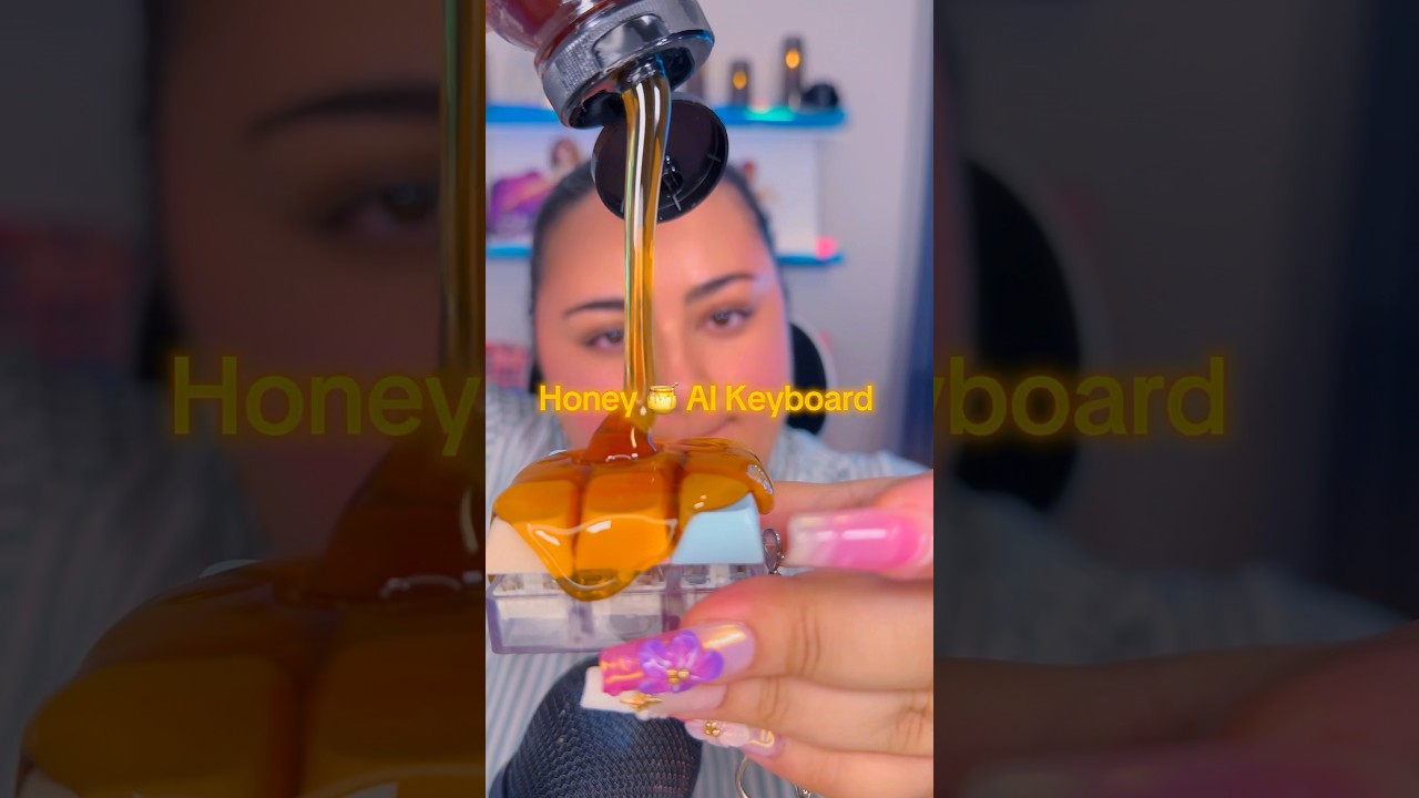 Mini Honey Keyboard ASMR #honey #asmr #honeykeyboard #keyboard #skincare #asmrsounds #asmreating