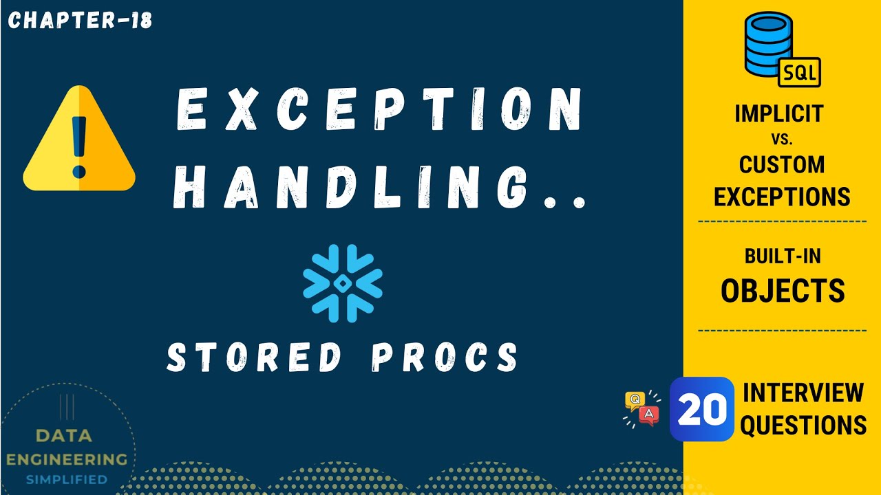 Complete Exception Handling Guide | Snowflake SQL Scripting | Stored Procedure Tutorial | Ch-18