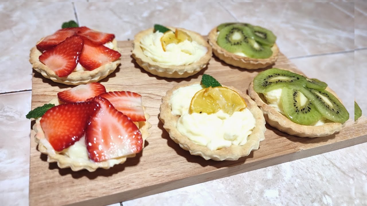 طريقه تحضير تارتوليت او الكيش حلوين في المنزل بطريقة سهلة مع كريم بتسري منزلية  بمذاق هائل 🍓🥝