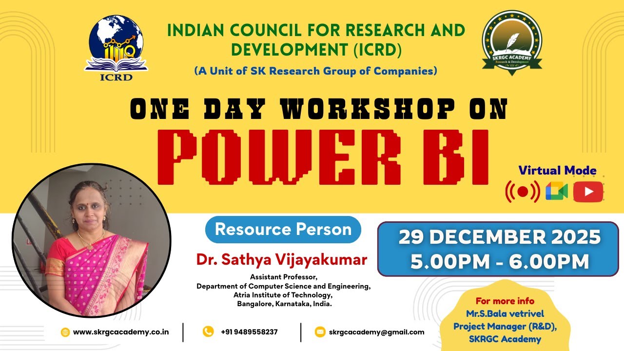 One Day Workshop on POWER BI | 29 December 2025 | SKRGC Academy