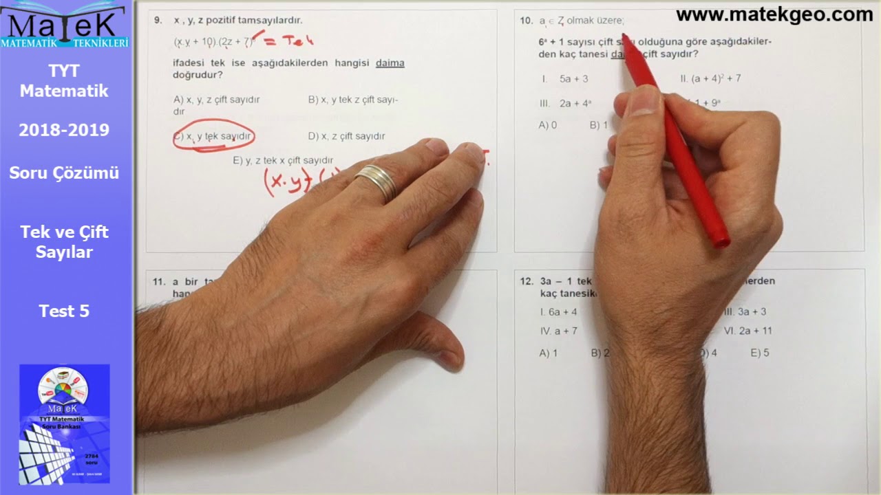 Tek ve Çift Sayılar Soru Çözümü | Test 5 | TYT Matematik