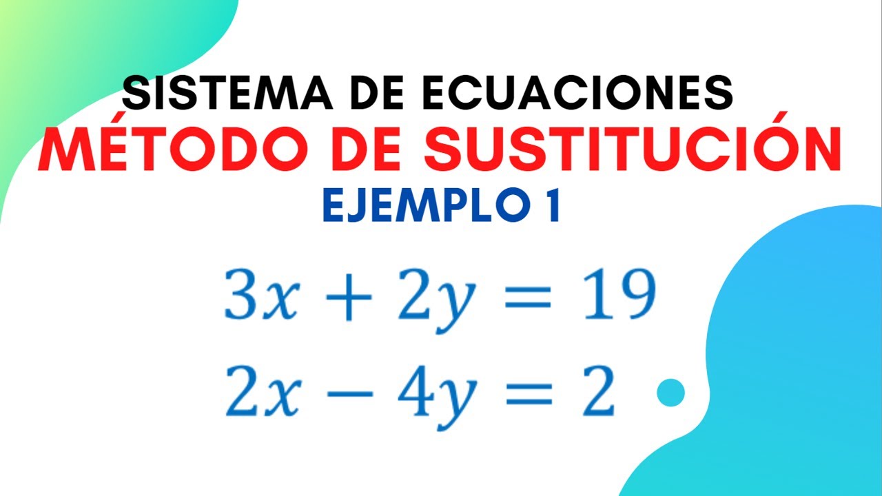 Método de sustitución | Ejemplo 1 | Sistema de ecuaciones 2x2| Paso a paso | Súper fácil