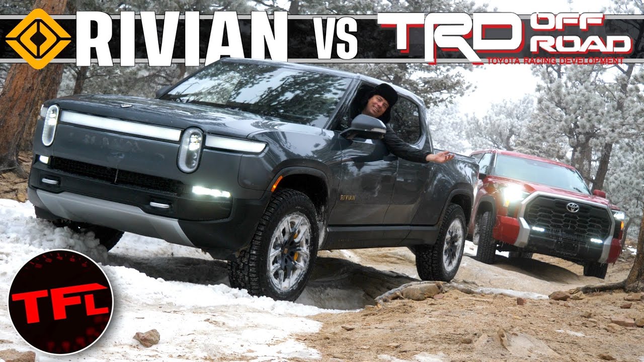Rivian R1T vs Toyota Tundra Snow Wheeling Adventure - One Of These Trucks is Just Plain Awesome!